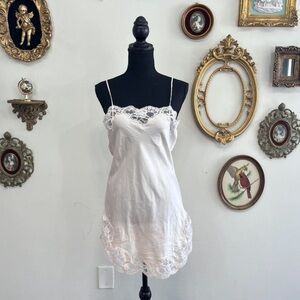 Neiman Marcus silk Lace Trim Chemise